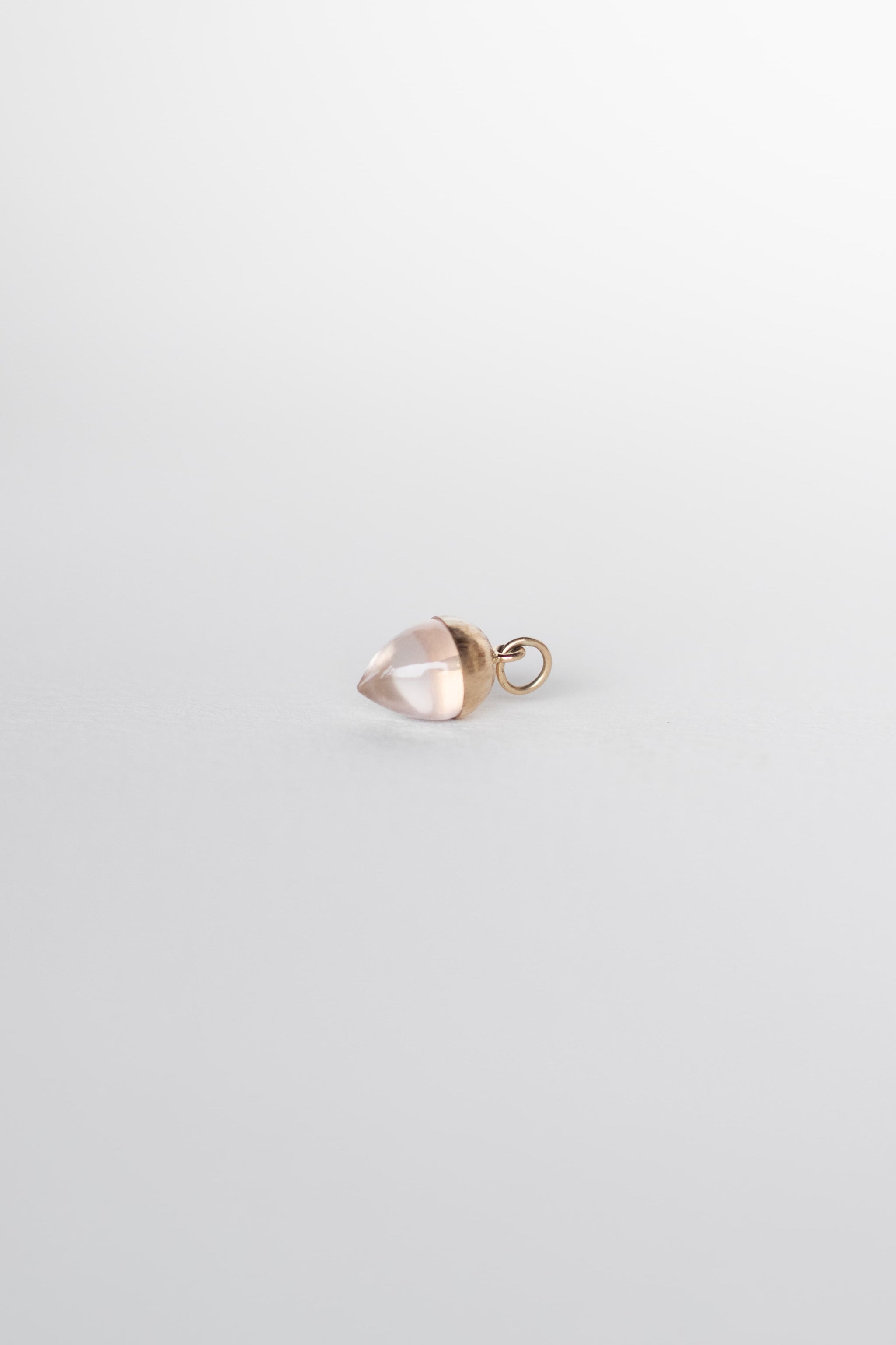 DIJE DE BELLOTA GRANDE DE CUARZO ROSA