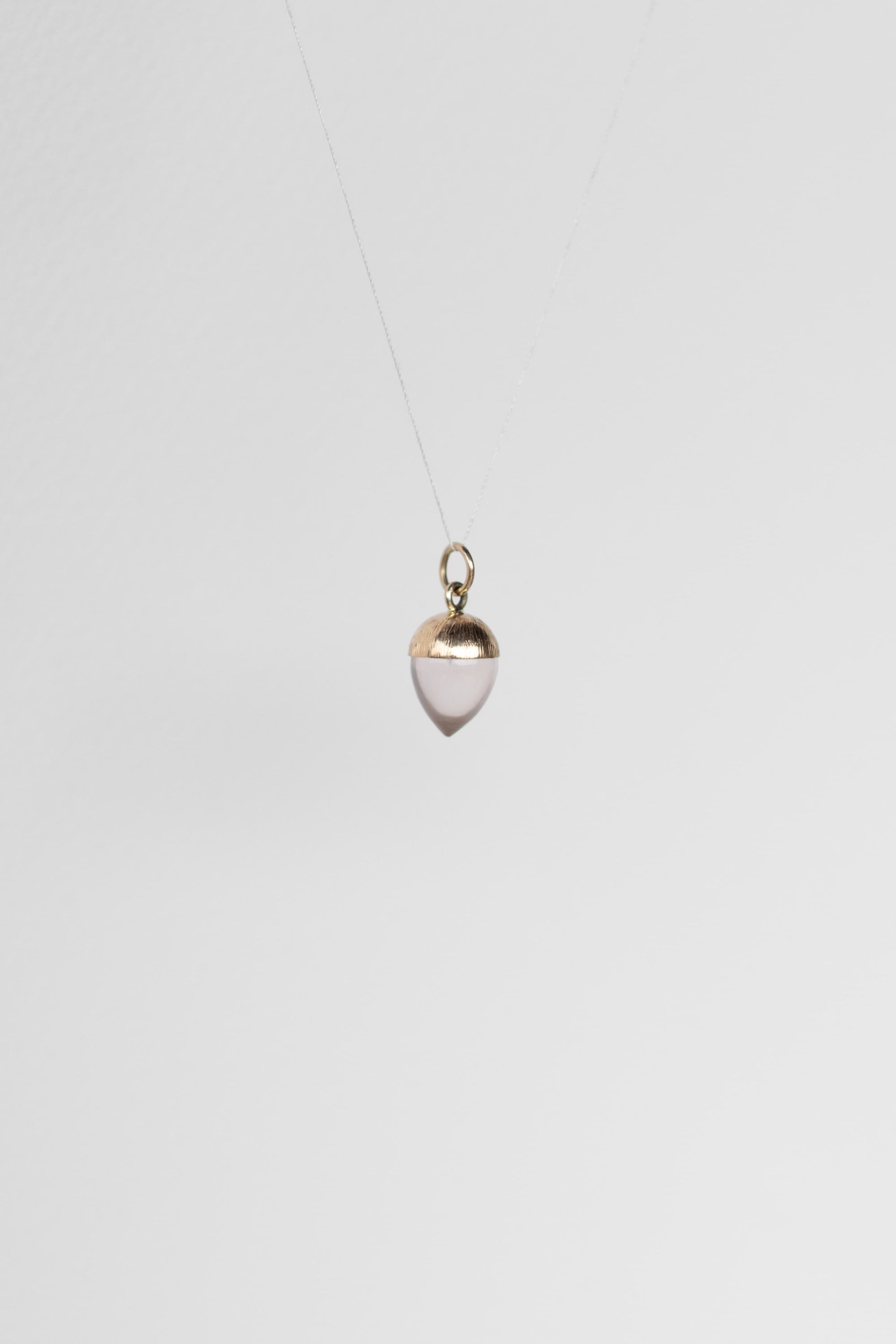 DIJE DE BELLOTA GRANDE DE CUARZO ROSA