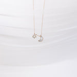 COLLAR CON LUNA Y ESTRELLA DE PIEDRA LUNA