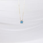 COLLAR CON ESTRELLA DE CALCEDONIA AZUL