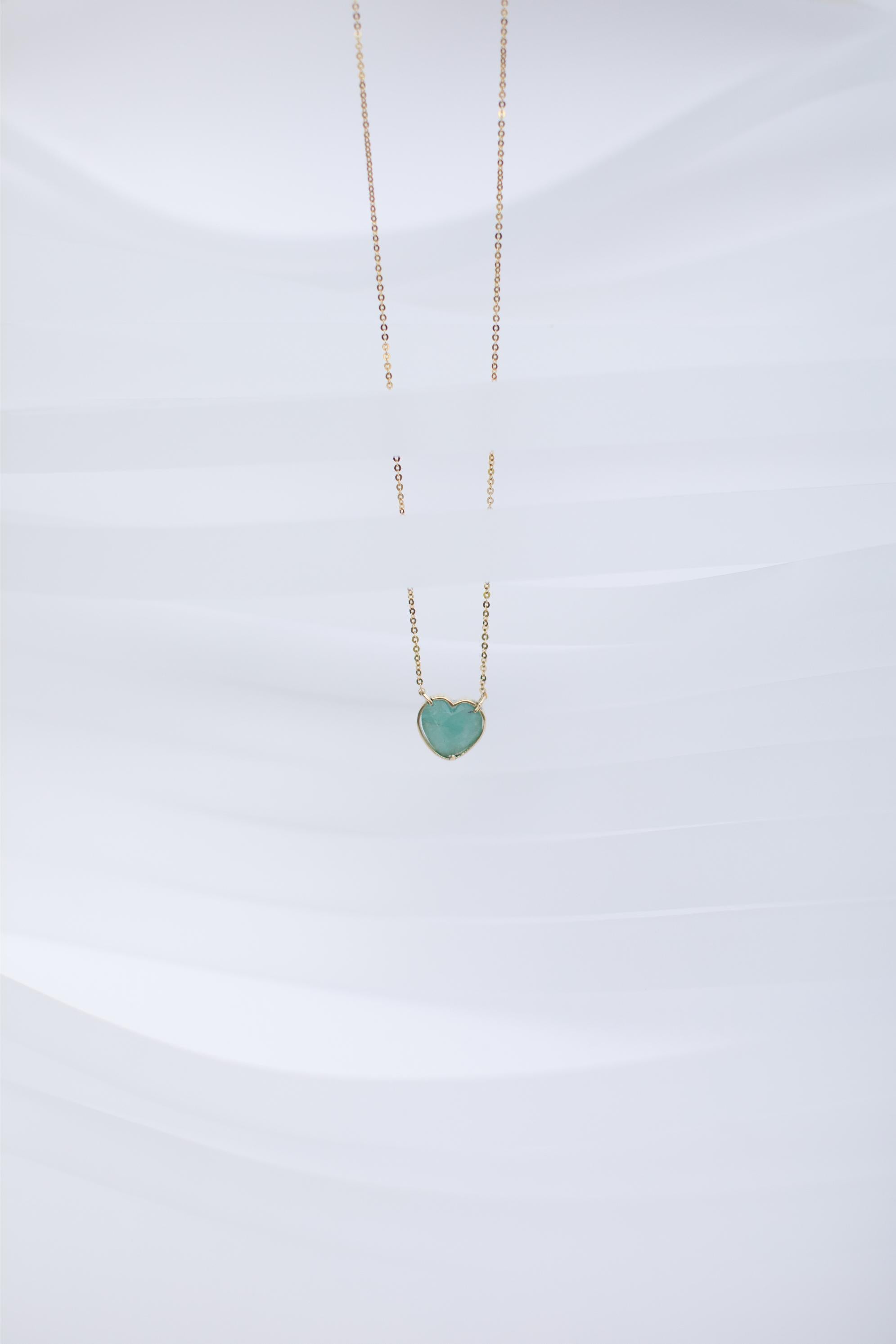 COLLAR CON CORAZÓN DE AMAZONITA