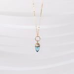 DIJE DE BELLOTA CHICA DE TOPACIO SWISS BLUE
