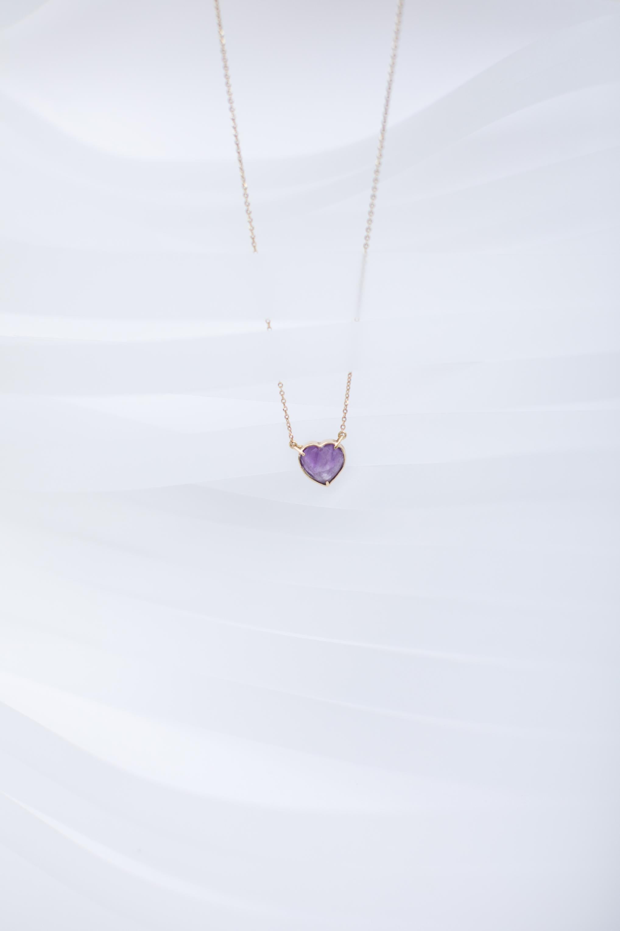COLLAR CON CORAZÓN DE AMATISTA