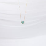 COLLAR CON CORAZÓN DE AGUAMARINA